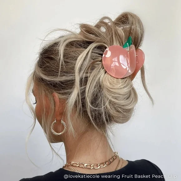 Fruit Basket Peach Claw Clip - Picture 3 of 4